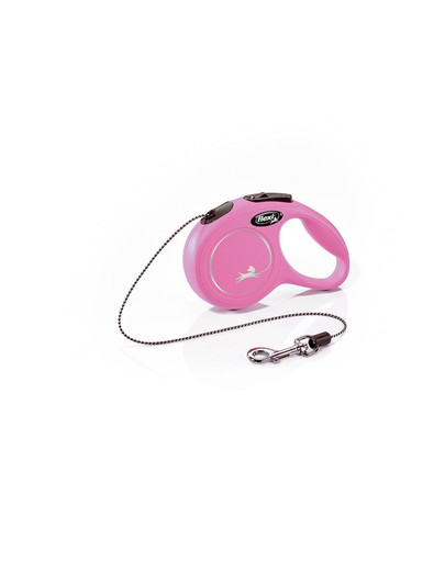 Smycz New Classic XS Sznurek 3 m. Różowa. do 8 kg