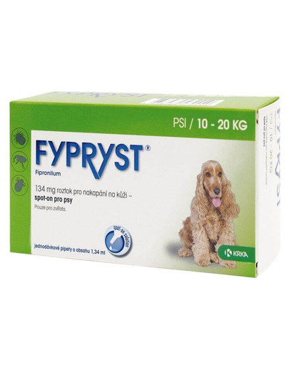 FYPRYST 134mg/1,34ML pies 10-20 kg (10 pipet)