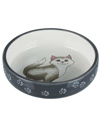 Miska dla Krótkonosych Ras Kotów Ceramiczna 0.3 l/15 cm