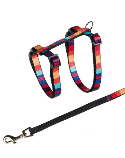 Szelki ze Smyczą Dla Kota z Amortyzatorem Nylon 25–45 cm/10 mm 1.20 m