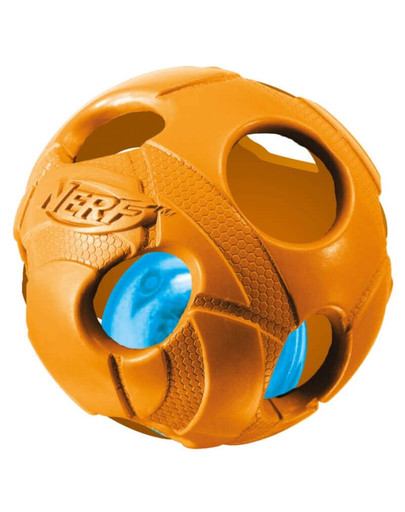 Piszcząca piłka LED średnia pomarańczowa/zielona