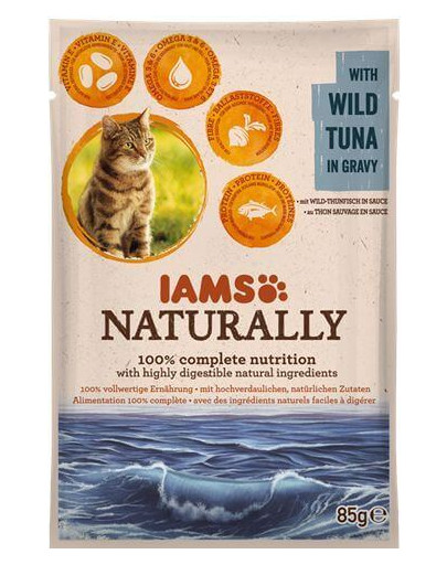 Naturally Adult Cat with Wild Tuna in Gravy 85 g