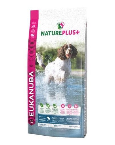 Nature Plus+ Adult Medium Breed Rich in freshly frozen Salmon 2,3 kg