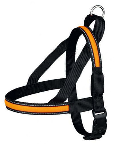 Świecące Szelki Norweskie USB, Czarno/Pomarańczowe, M–L: 60–75 cm