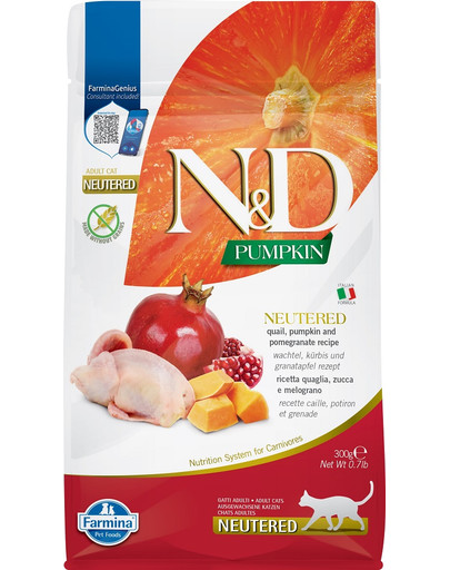 FARMINA N&D Cat Pumpkin Neutered Quail & Pomegranate 300 g