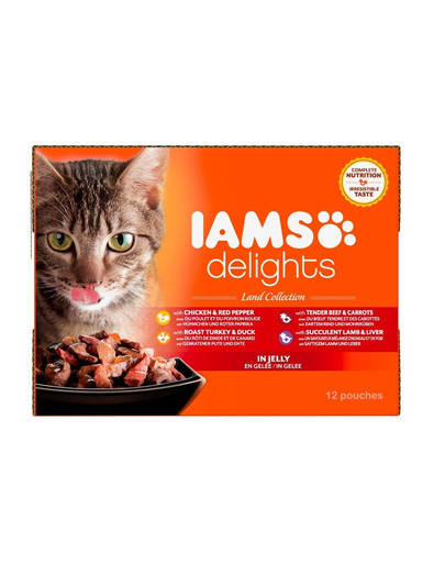 Cat Delights Adult All Breeds Land In Jelly Pouch 12 X 85 g