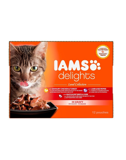 Cat Delights Adult All Breeds Land In Gravy Pouch 12 X 85 g