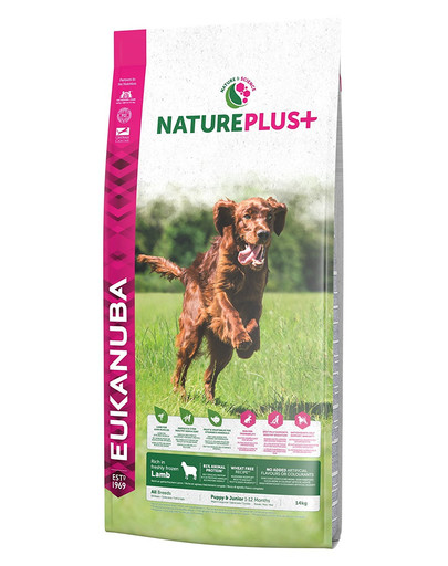 Nature Plus+ Puppy & Junior Rich in freshly frozen Lamb 14 kg