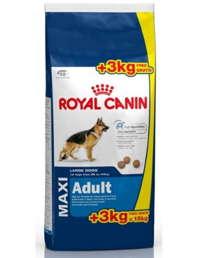 Maxi adult 15 kg + 3 kg gratis