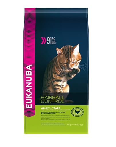 Cat Hairball Control Adult All Breeds Chicken & Liver 4 kg