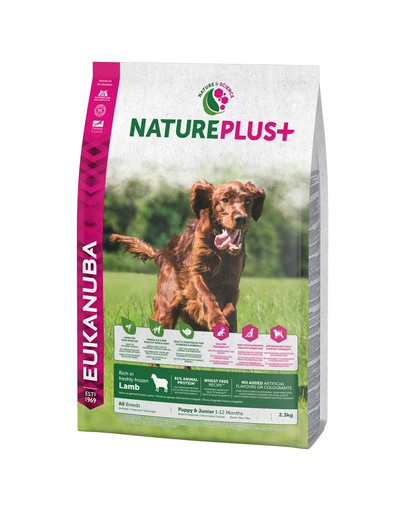 Nature Plus+ puppy & junior rich in freshly frozen Lamb 2,3 kg