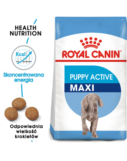Maxi Puppy Active 15 kg karma sucha dla szczeniąt ras dużych o wyższym zapotrzebowaniu energetycznym
