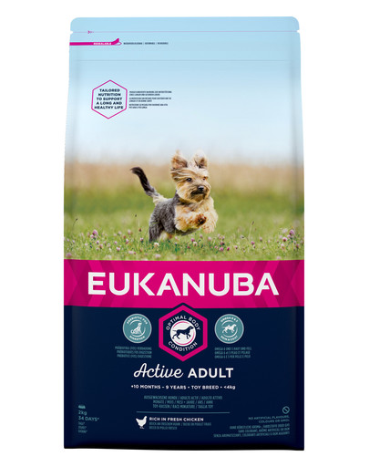 Active Adult Toy Breed bogata w świeżego kurczaka 2kg