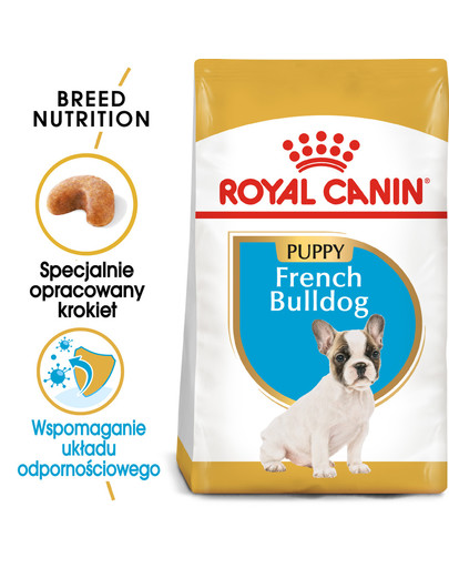 French Bulldog Junior 3 kg karma sucha dla szczeniąt do 12 miesiąca, rasy bulldog francuski