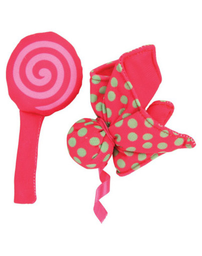 Zabawka Dla Kota Candy Toys "Kwiatek i Cukierek" z Kocimiętką Kol. Czerwony