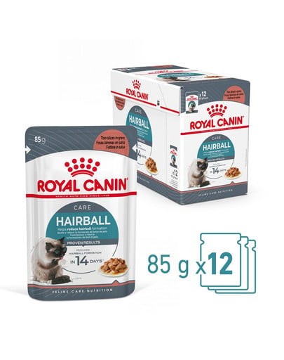 ROYAL CANIN Hairbal Care w sosie karma mokra w sosie dla kotów dorosłych, eliminacja kul włosowych