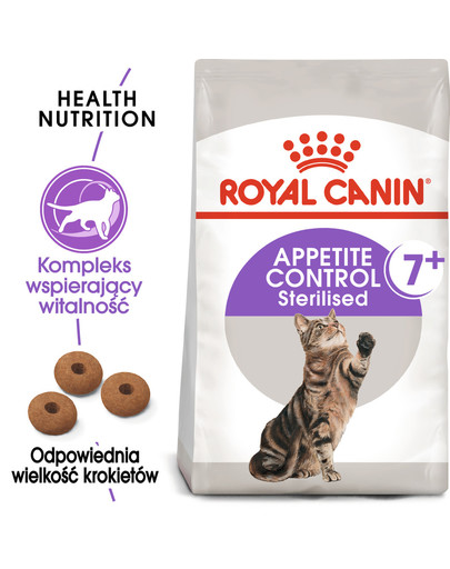 Sterilised Appetite Control +7 3.5 kg karma sucha dla kotów starszych, sterylizowanych, domagających się jedzenia