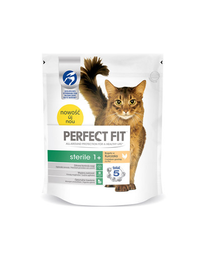 (Sterile 1+) 5x750g Bogaty w kurczaka - sucha karma dla kotów po sterylizacji