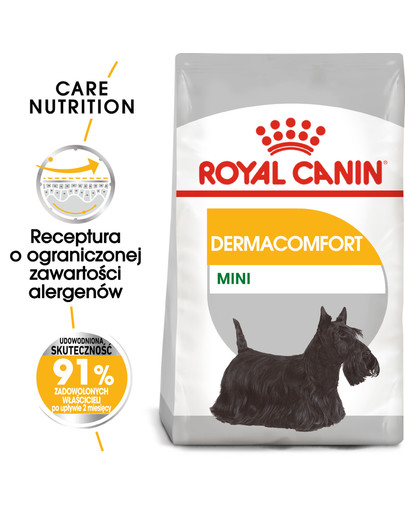 Dermacomfort karma sucha dla psów dorosłych, ras małych, o wrażliwej skórze, skłonnej do podrażnień 8 kg