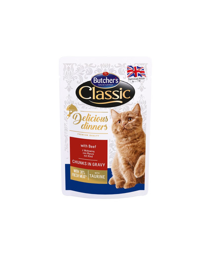 Classic Delicious Dinners z wołowiną kawałki w sosie 24x100 g