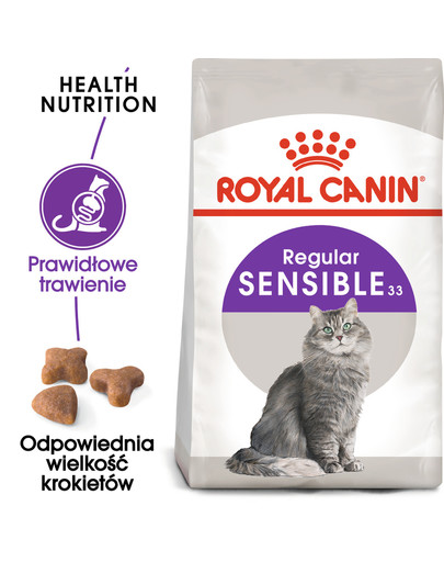 Sensible 33 karma sucha dla kotów dorosłych, o wrażliwym przewodzie pokarmowym 2 kg