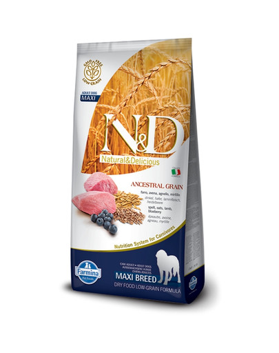 FARMINA N&D Ancestral Low grain lamb & blueberry adult large dog 12 kg