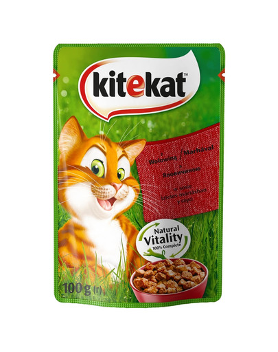 KITEKAT Wołowina w sosie saszetki dla kota 100 g x 24 szt.