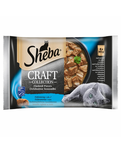 saszetka 13x4x85g Craft Collection Smaki Rybne - mokra karma dla kotów w sosie (z łososiem, z tuńczykiem, z białą rybą, z dorszem)