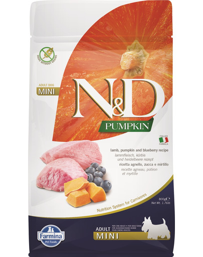 N&D Pumpkin lamb&blueberry adult mini 800 g