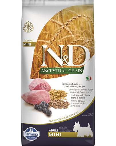 N&D Low Grain lamb & blueberry adult mini dog 7 kg