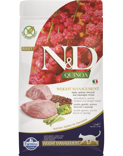 N&D Cat Quinoa Weight Management lamb & broccoli 1,5 kg