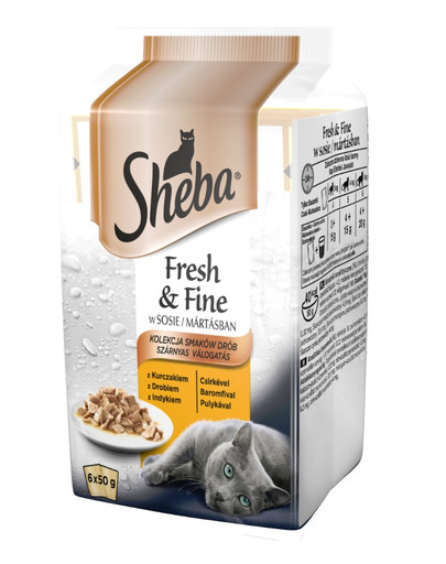 saszetka 72x50g Fresh & Fine - mokra karma dla kotów w sosie, smaki drobiowe