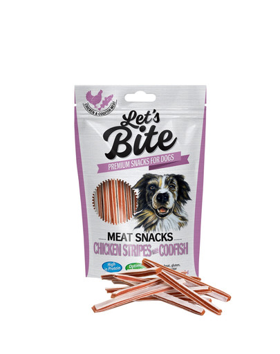 Let's Bite meat snacks chicken stripe & codfish 80 g
