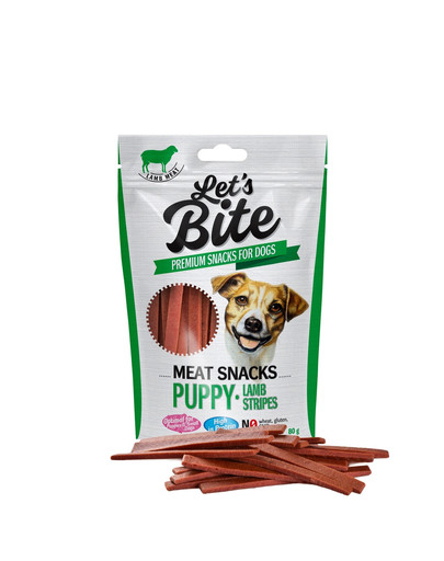 Let's Bite meat snacks puppy lamb stripes 80 g