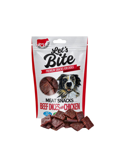 Let's Bite meat snacks beef dices & chicken 80 g