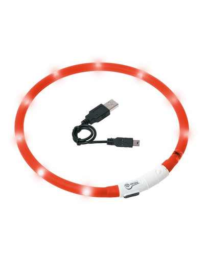 Ledowa obroża dla psa 70 cm czerwona