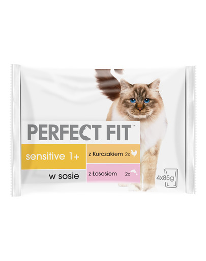 Sensitive 1+ Saszetki mokra karma dla kotów kurczak i łosoś 4*85 g