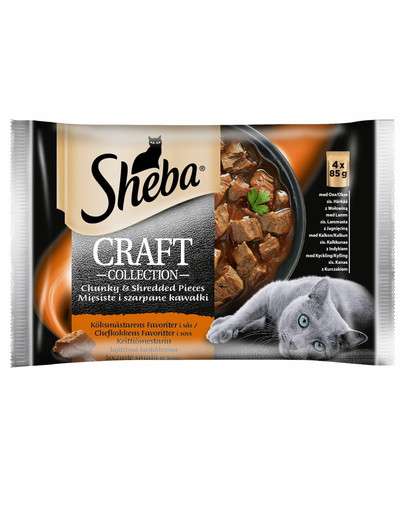 saszetka 4x85g Craft Collection Soczyste Smaki - mokra karma dla kotów w sosie (z wołowiną, z jagnięciną, z indykiem, z kurczakiem)