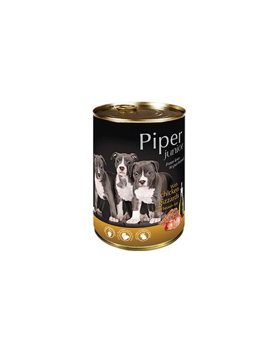 PIPER Junior z żołądkami z kurczaka i ryżem 400 g mokra karma dla szczeniąt