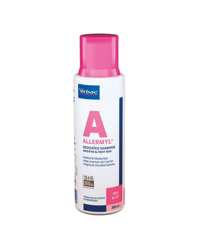 Allermyl szampon antyseptyczny 200 ml wzmacniający barierę ochronną skóry dla psa i kota