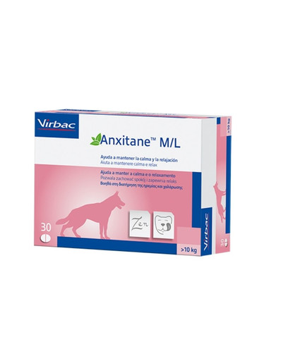 Anxitane M/L 30 tabletek Suplement diety na stres dla psów i kotów powyżej 10 kg