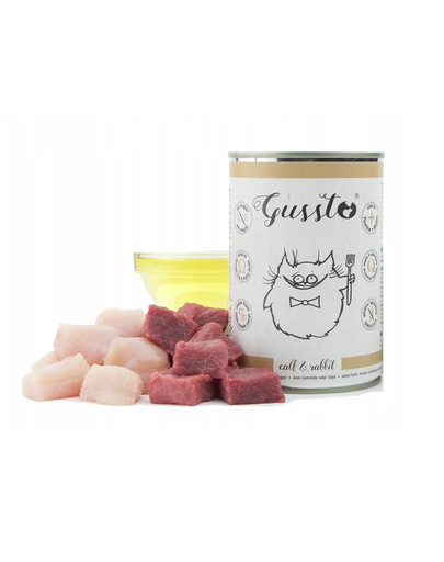 Gussto Cat Fresh Calf & Rabbit mokra karma dla kotów jagnięcina i królik 400 g