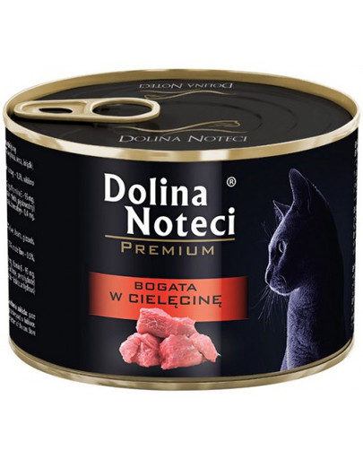 Premium Bogata w cielęcinę karma dla kotów dorosłych 185 g