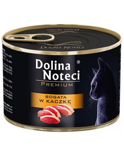 Premium Bogata w kaczkę dla kotów dorosłych 185 g