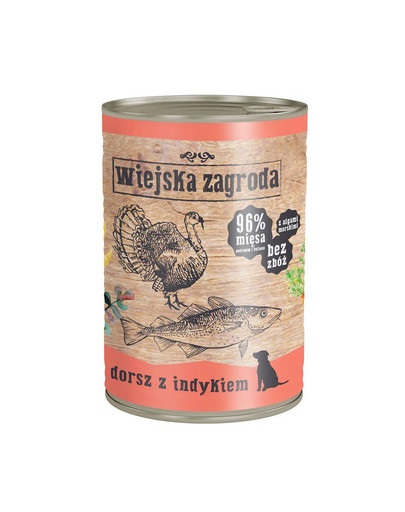 Dorsz z indykiem 400 g bezzbożowa karma dla psa