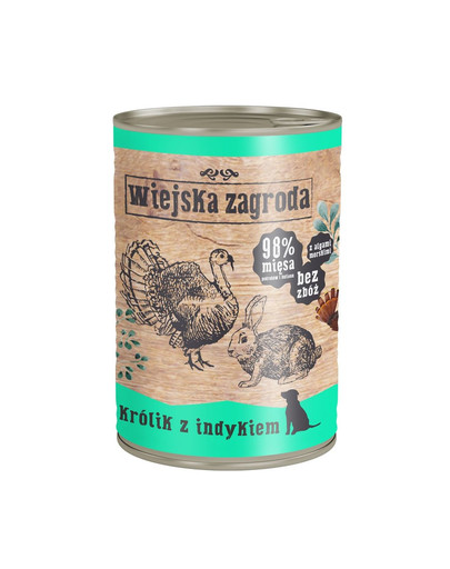Królik z indykiem 400 g bezzbożowa karma dla psa