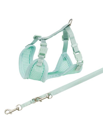 Junior Szelki dla szczeniąt ze smyczą 26–34 cm/10 mm, 2.00 m, kolor miętowy