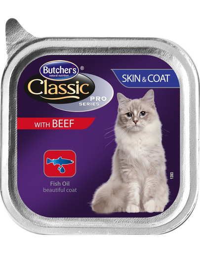 Classic Skin&Coat Cat z wołowiną pasztet 100 g
