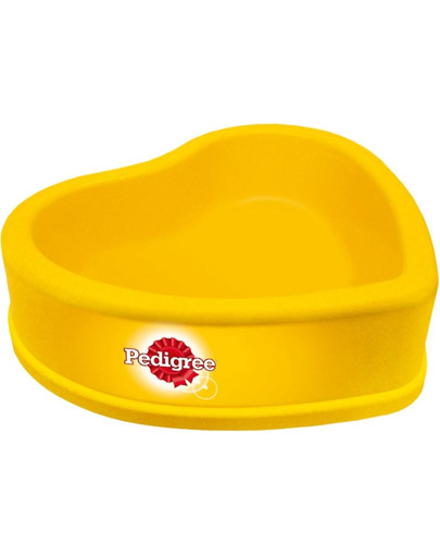 Plastikowa miska dla psa serce żółta
