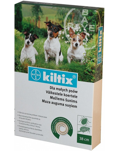BAYER KILTIX Obroża przeciw pchłom i kleszczom dla małych psów 38 cm